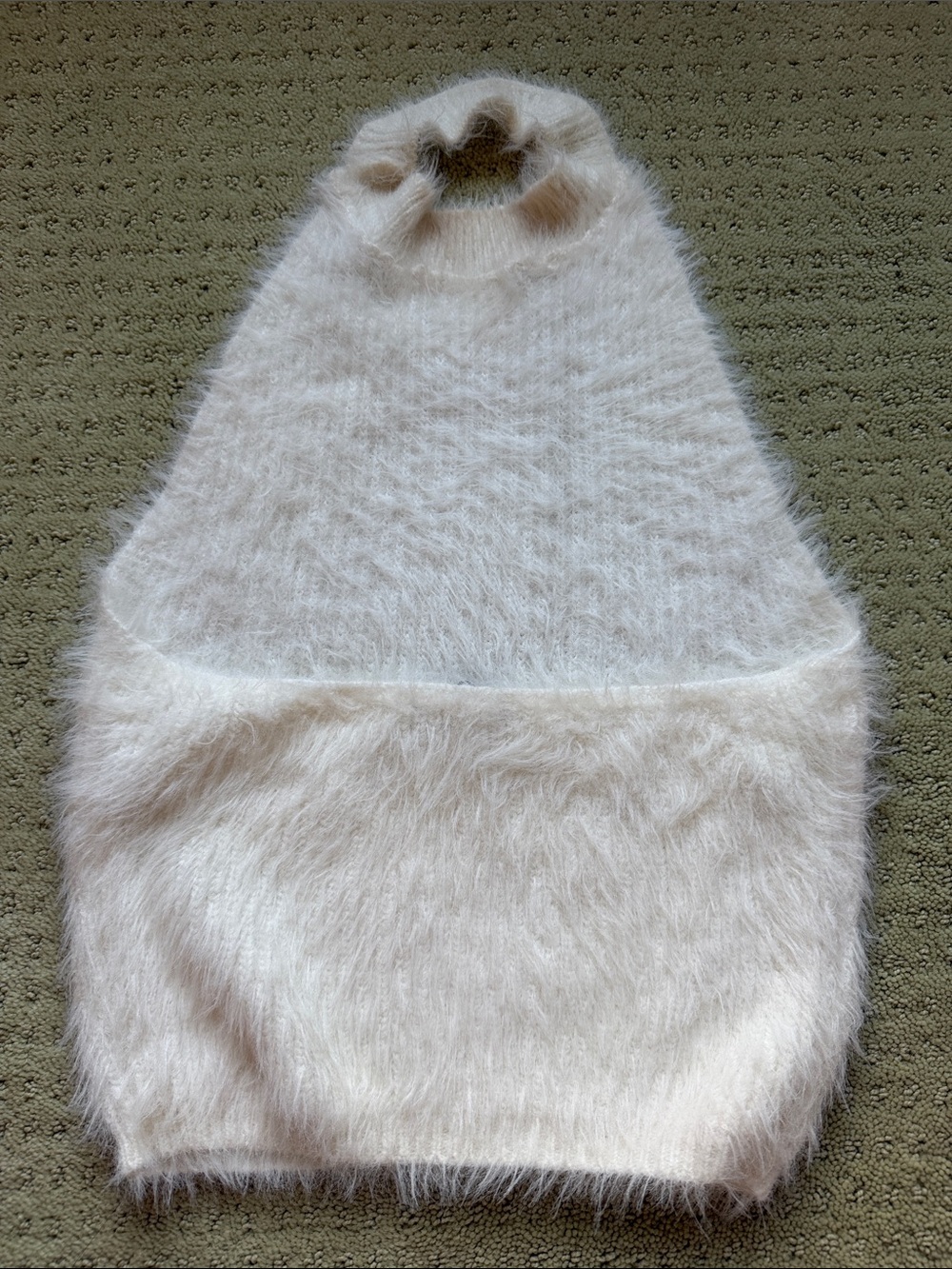 Zara Cream Fuzzy Sleeveless Turtleneck Sweater - Picture 2 of 2